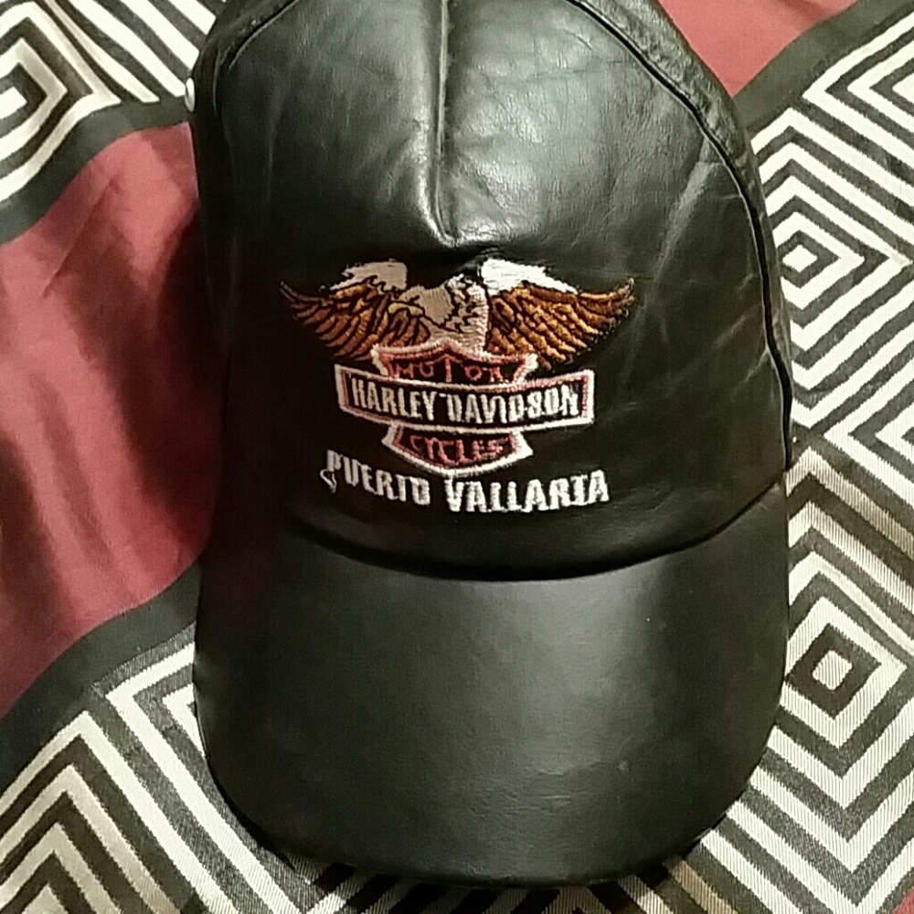 Harley Davidson leather cap